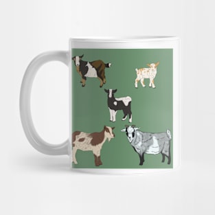 Nigerian Dwarf Goats Pattern Sage Mug